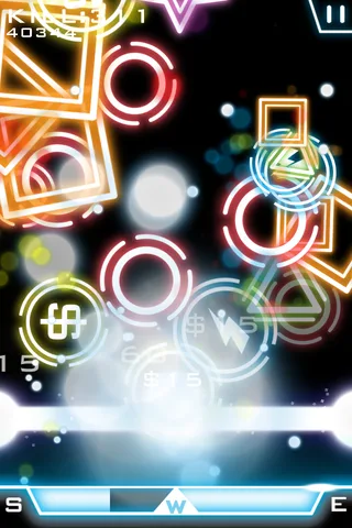 FingerLaser in 2012: a crowded screen of neon enemies