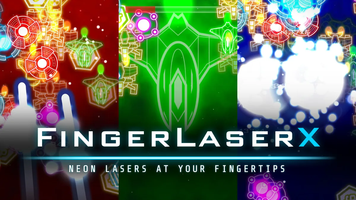 Key art with the FingerLaserX wordmark